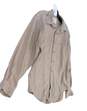 Mens Beige Cotton Long Sleeve Casual Button Up Shirt Size Medium image number 2