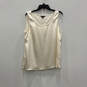 Womens Ivory Round Neck Sleeveless Slit Pullover Tank Top Size Large image number 1