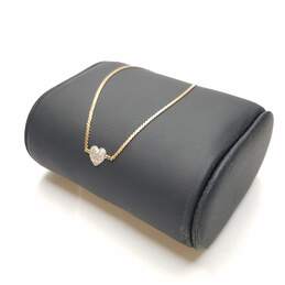 14k Gold Two Tone Melee Diamond Heart Bracelet 1.5g