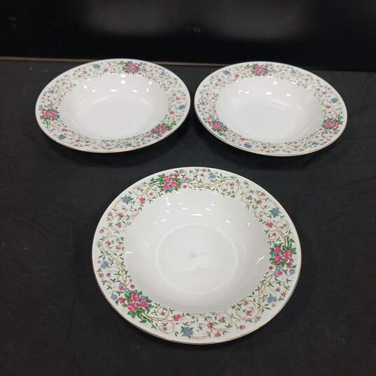 Set of 7 Vintage Farberware Monaco 3111 Floral Soup Bowls image number 3