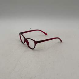 Womens Red Clear Full Rim Classic Round Eyeglasses Frame