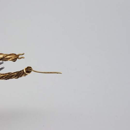 10k Gold Vintage Twist Round Hoop Earrings 1.8g image number 10