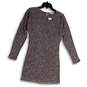 NWT Womens Brown Knitted Heather Long Sleeve Sweater Dress Size XS image number 1