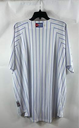 Batos Daring Mens White Blue Striped Team Cuba Baseball Jersey Size Medium alternative image
