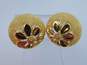 Vintage Crown Trifari Gold Tone Textured Clip-On Earrings 22.2g image number 2