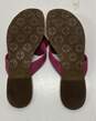 Tory Burch Breely Pink Floral Leather Thong Sandals Shoes 6 M image number 6