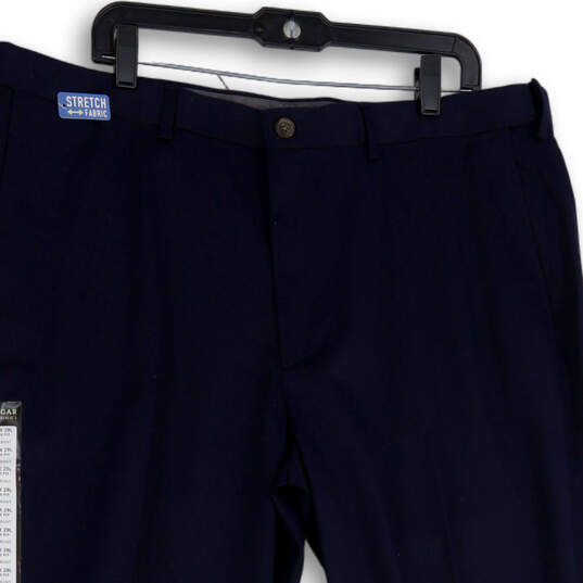 NWT Mens Blue Stretch Flat Front Classic Fit Khaki Pants Size 40x29 image number 3