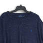 Mens Blue Knitted Crew Neck Long Sleeve Pullover Sweater Size XXL image number 3