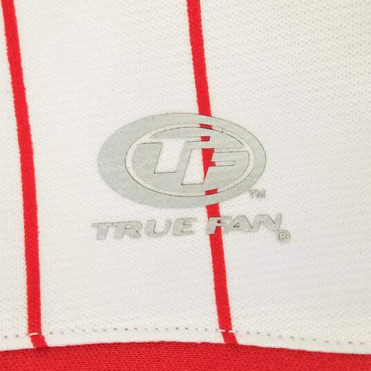 True Fan MLB Men's Anaheim Angels Red Pin Striped Jersey Sz. XL image number 6