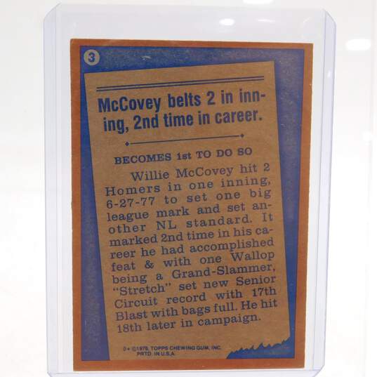 1978 HOF Willie McCovey Topps'77 Record Breaker SF Giants image number 2