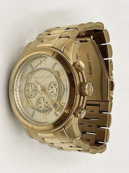 Mens MK-8077 Gold-Tone Bracelet Strap Runway Chronograph Wristwatch 182.0g