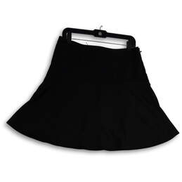 Womens Black Flat Front Side Zip Activewear A-Line Skirt Size 10 alternative image