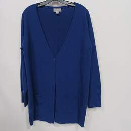 Pure Women's Cashmere Blue Cardigan Style Sweater Size 12