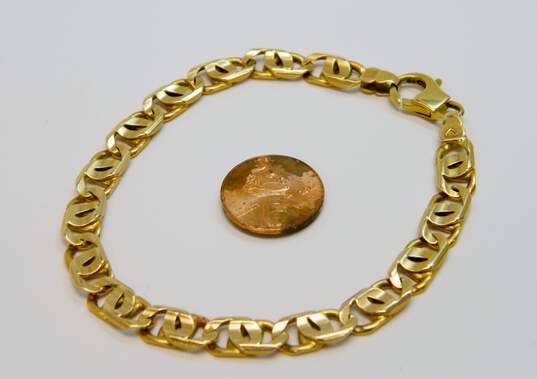 14K Gold Chunky Fancy Scroll Chain Bracelet 22.2g image number 4