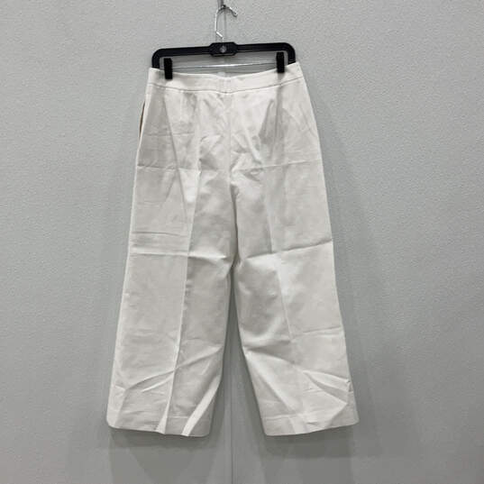 NWT Womens White Flat Front Slash Pockets Straight Leg Dress Pants Size 6 image number 2