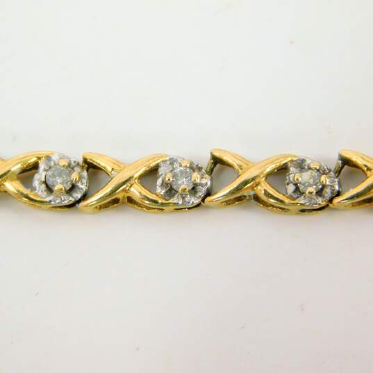 10K Yellow Gold 0.58 CTTW Diamond Tennis Bracelet 4.9g image number 3