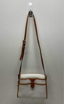 Dooney & Bourke Leather Pebbled Crossbody Bag White, Brown Trim alternative image