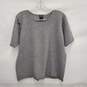 Eileen Fisher N.Y. WM's Grey Round Neck Merino Wool Blouse Size L image number 1