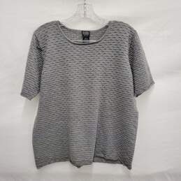 Eileen Fisher N.Y. WM's Grey Round Neck Merino Wool Blouse Size L