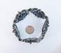 Vintage Elizabeth Morrey Iridescent & Silver Tone Chunky Panel Bracelet 70.1g image number 4