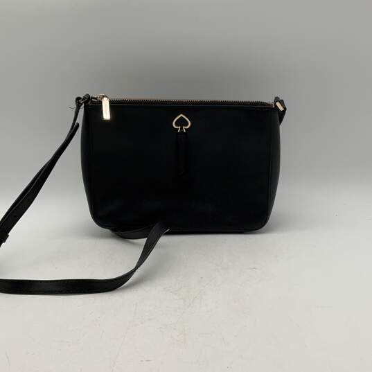 Kate Spade Womens Black Adjustable Strap Inner Zip Pocket Crossbody Bag Purse image number 3