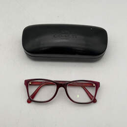 Womens Berry Laminate 5532 Full Rim Rectangular Eyeglasses Frame With Case