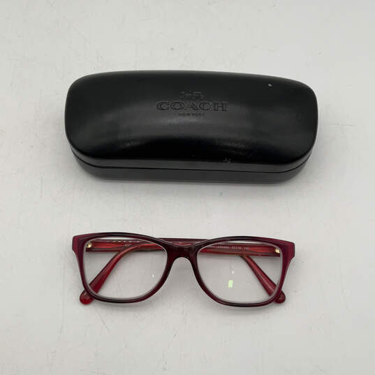 Womens Berry Laminate 5532 Full Rim Rectangular Eyeglasses Frame With Case image number 1