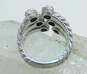 Judith Ripka Sterling Silver CZ Split Cable Shank Hearts Ring 8.2g image number 5