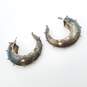 Sterling Silver Tribal Spike 3/4 Hoop Earrings 19.3g image number 2