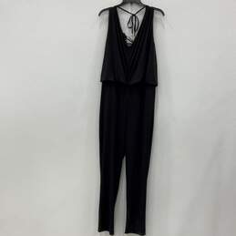 NWT Womens Black Sleeveless V-Neck Back Zip One-Piece Jumpsuit Size XL alternative image