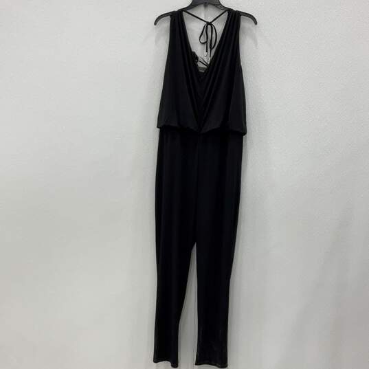 NWT Womens Black Sleeveless V-Neck Back Zip One-Piece Jumpsuit Size XL image number 2