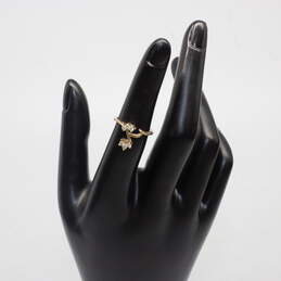 10K Yellow Gold Diamond Accent Bypass Wedding Wrap Ring Size 5 - 1.8g alternative image