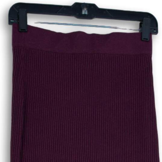 NWT Loft Womens Purple Stripe Elastic Waist Pull-On Straight & Pencil Skirt XS image number 4