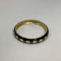 Designer J. Crew Gold-Tone Black Green Enamel Round Shape Bangle Bracelet image number 3