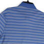 Mens Blue Striped Traditional Fit Short Sleeve Polo Shirt Size L/T 42-44 image number 4
