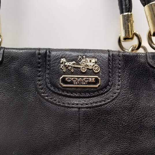 COACH F1276-21276 Limited Edition Amelia Black Leather Shoulder Tote Bag image number 3