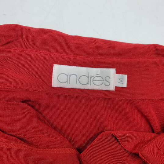 Andres Red Long Sleeve Full Button Top Women's Size M image number 3