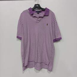 Men's Polo by Ralph Lauren Purple Striped Polo Shirt Sz XL