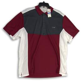 NWT Attack Life Mens Multicolor Colorblock Short Sleeve Polo Shirt Size XL