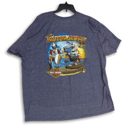 Mens Blue Graphic Print Short Sleeve Crew Neck Pullover T-Shirt Size 3XL alternative image