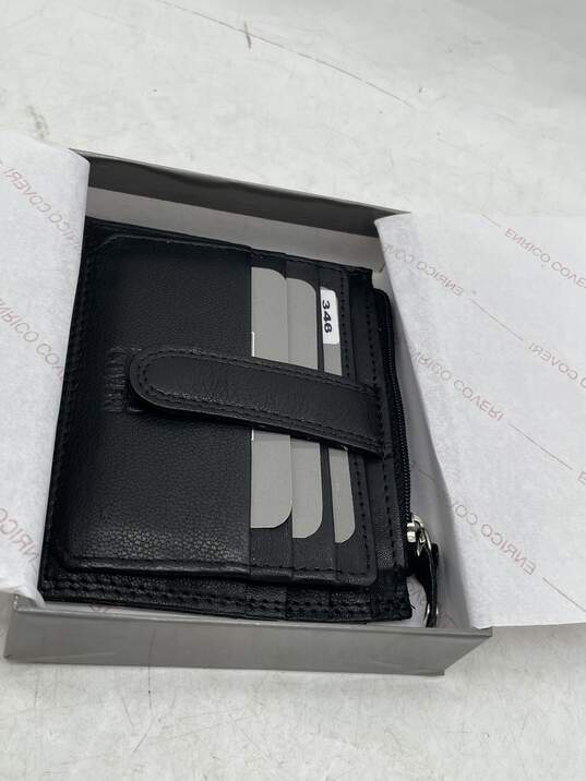 Enrico Coveri Mens Black Leather Card Holder Bifold Wallet W-0503590-Iri Men Black Card Wallet image number 3