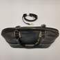 Anne Klein Black Faux Leather Domed Zip Shoulder Satchel Bag image number 3