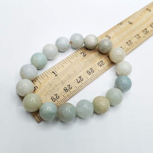 Jade 10.6mm Bead Expandable 2 1/4" Bracelet 36.4g image number 3