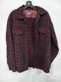 Vintage Pendleton Men's Wool Board Button Up Red Plaid Flap Pockets Size L image number 1