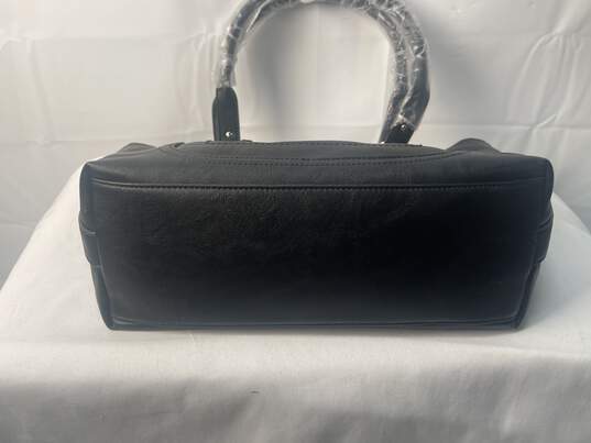 INC Black Leather Satchel Bag image number 4