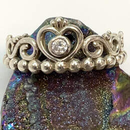 Designer Pandora S925 ALE Sterling Silver CZ Enchanted Crown Band Ring