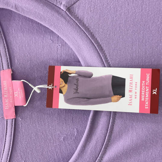 NWT Womens Purple Fabulous Meredith Statement Tunic Sweatshirt Size XL image number 4