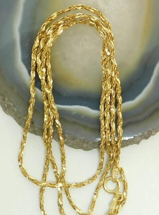 14K Gold Twisted Fancy Chain Necklace 3.2g image number 6