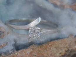 14K White Gold 0.25 CT Diamond Solitaire Bypass Engagement Ring 2.3g