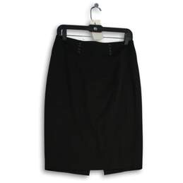 White House Black Market Womens Black Back Zip A-Line Skirt Size 6